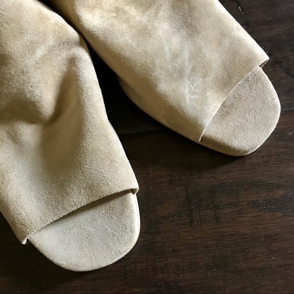 H by Hudson Soft Suede Stack Heel Slides - Picture 8 of 10